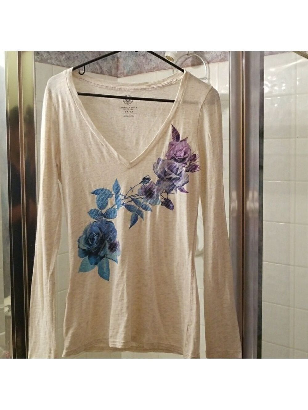 Long Sleeve Tee Oatmeal Floral